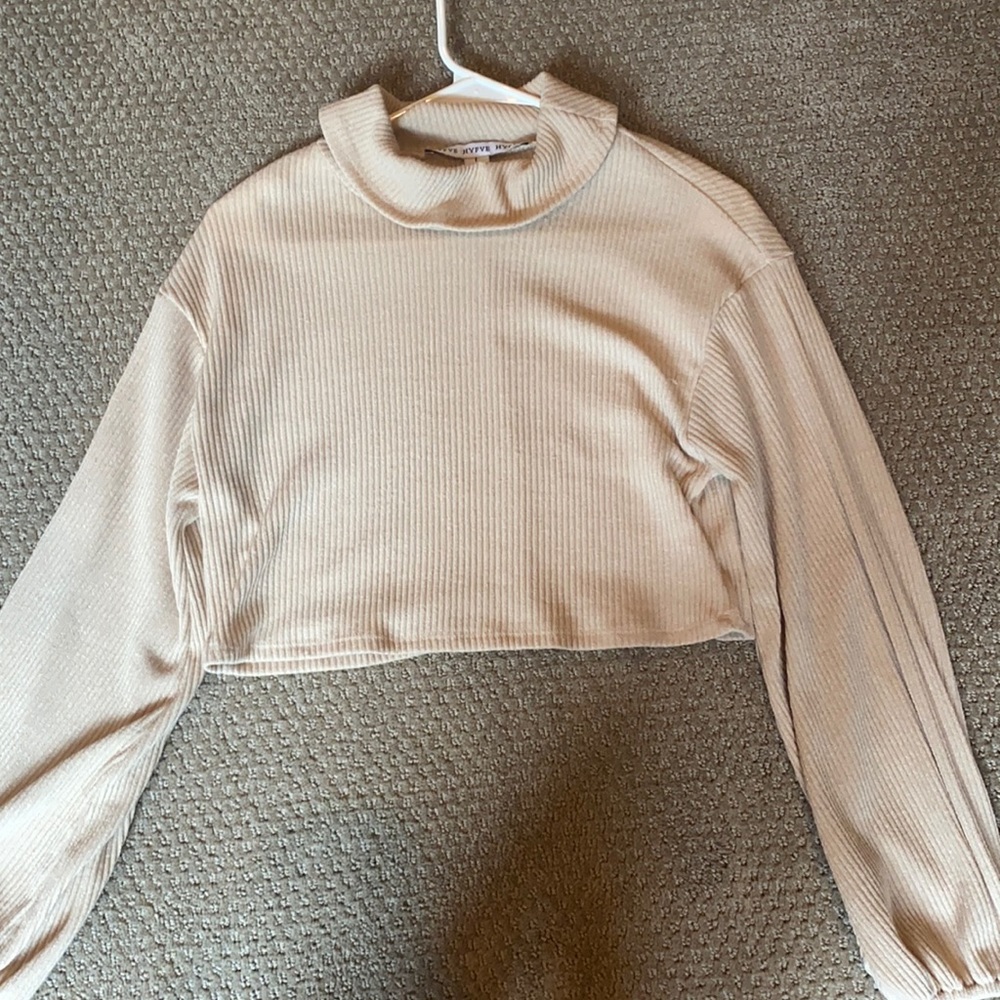 Cropped tan sweater